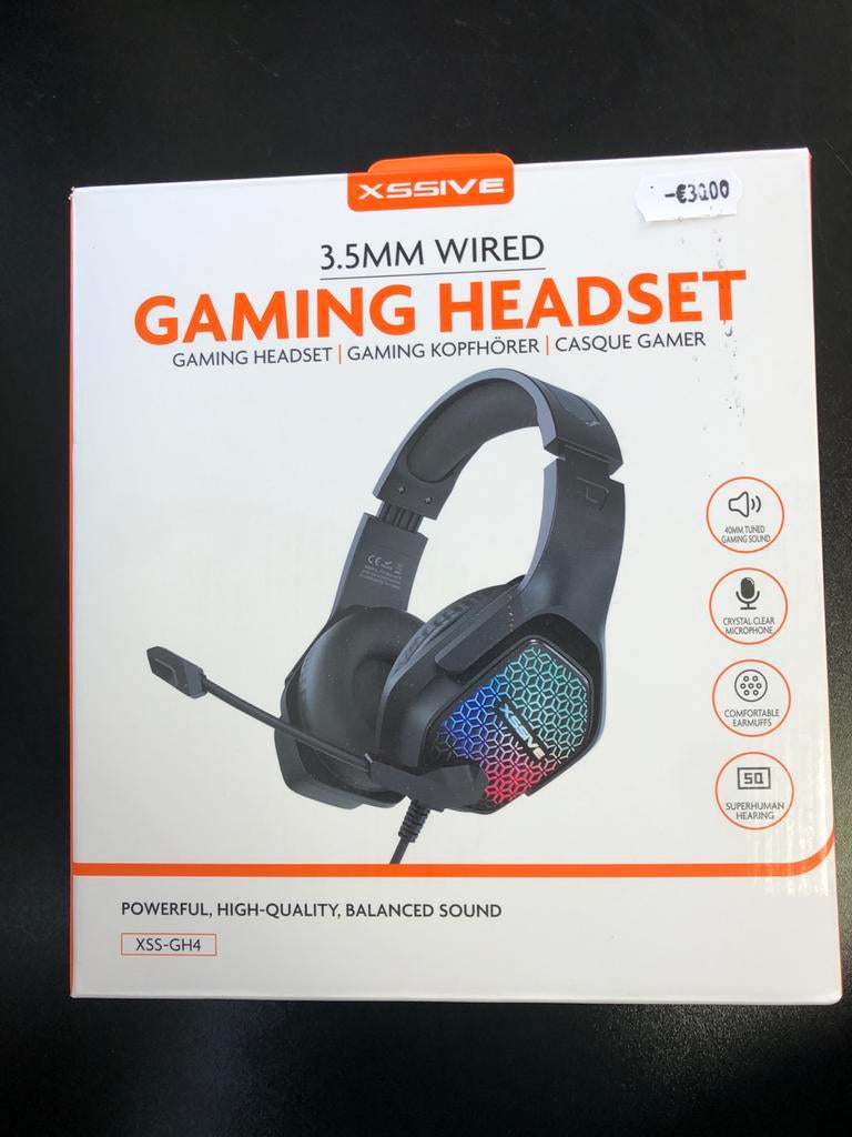 XSSIVE 3.5MM Bedrade Gaming Headset - Krachtig Geluid, Vz, Nieuw, Va, Over oor (circumaural)