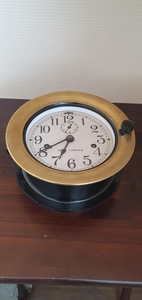 Seth Thomas Scheepsklok Bakeliet Messing 1947 - 8 Daags, Ophalen of Verzenden