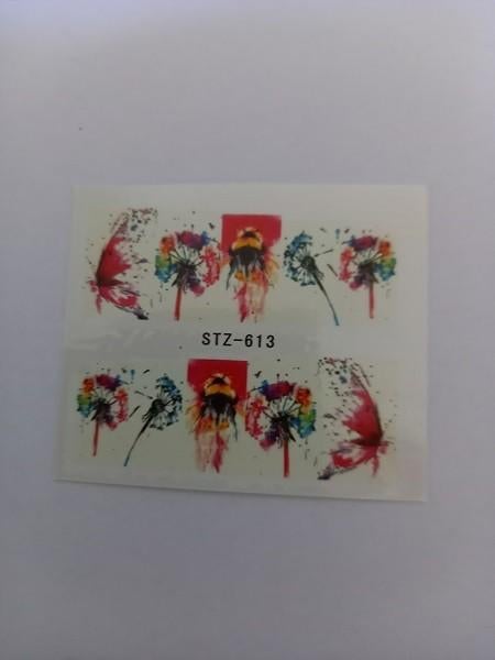 Velletje nagel water decals stickers STZ-613 vlinder bloem, Verzenden, Nieuw, Handen en Nagels, Toebehoren
