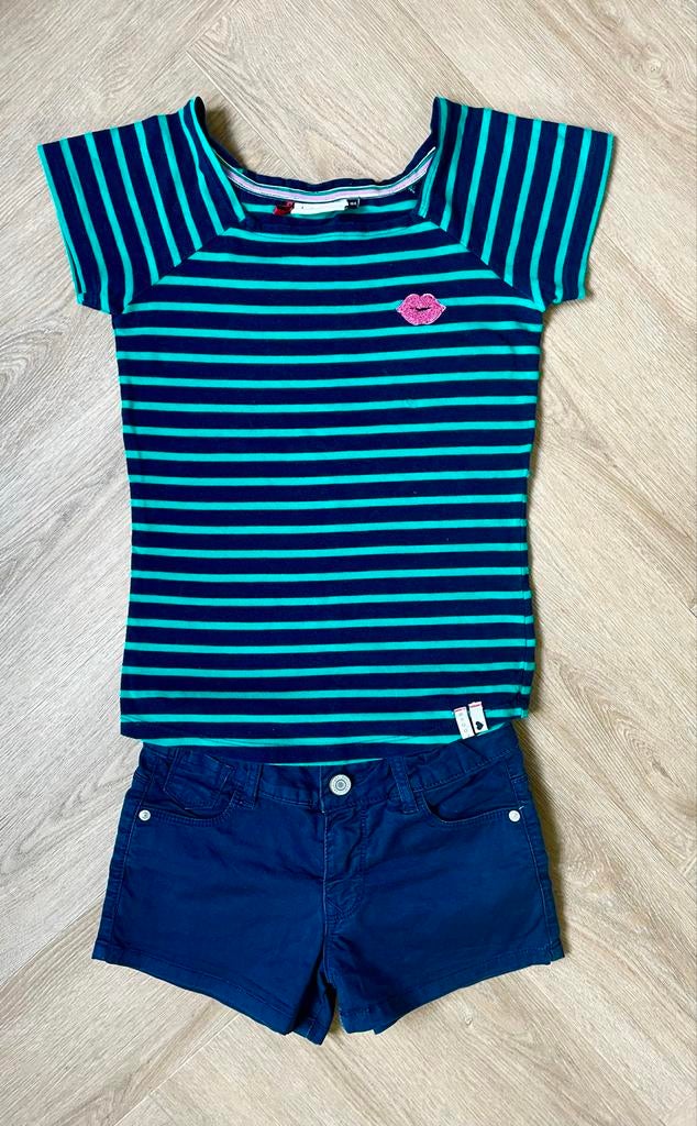 Looxs mooi blauw gestreept shirtje maat 164, Verzenden, Zo goed als nieuw, Meisje, Shirt of Longsleeve