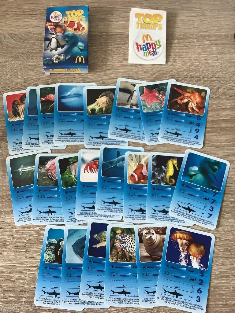 Top Trumps mcdonalds happy meal 2 beschikbaar 1 euro/stuk, Ophalen of Verzenden, Zo goed als nieuw