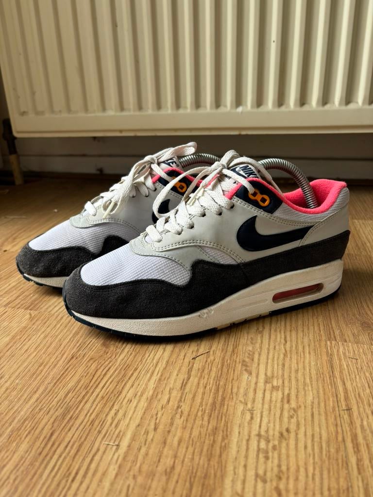 Nike Air Max 1 Midnight Navy Pink EU40, Blauw, Ophalen of Verzenden, Sneakers of Gympen, Gedragen