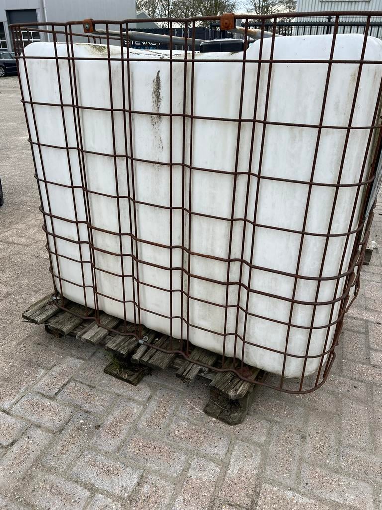IBC container 1000 liter met metalen kooi, Tuin en Terras, Regentonnen, Ophalen