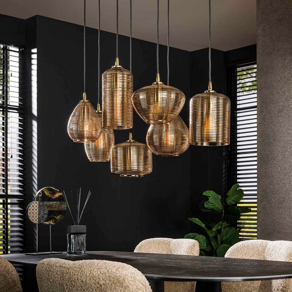 Hanglamp Kirin Glas, 4+3-lamps van Lifestylefurn, Ophalen, ., Nieuw, Glas