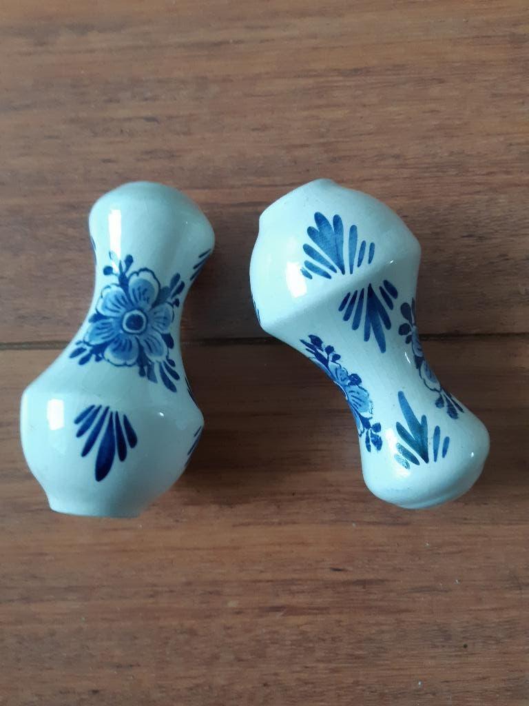 Delfts blauwe koordknoppen ca. 10,5cm hoog diameter 5,5cm A, Antiek en Kunst, Curiosa en Brocante, Ophalen of Verzenden