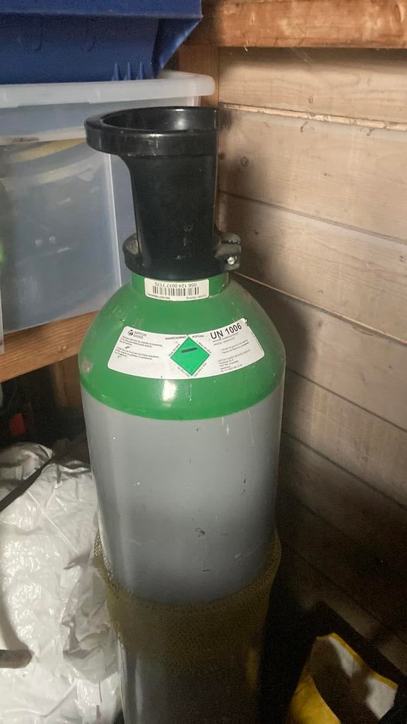 30liter argon fles, Ophalen of Verzenden, Zo goed als nieuw, Tig