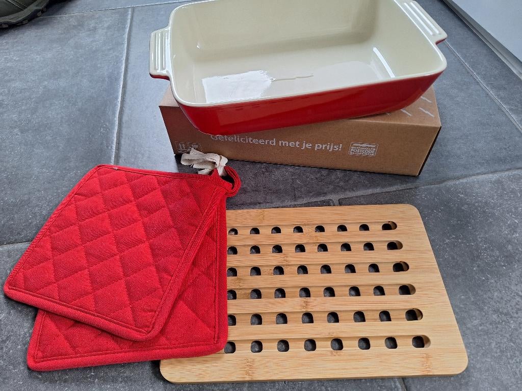 Ovenschaal 2 x Postcodeloterij, Overige typen, Nieuw, Ophalen of Verzenden, Steen/keramiek