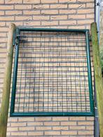 Groen gaashekwerk met poort en palen, Tuin en Terras, Ophalen, Met poort, Gebruikt, Gaashekwerk