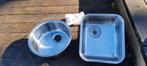 Tekoop rvs wasbakken bellen rond 40 35x40, Ophalen, Zo goed als nieuw