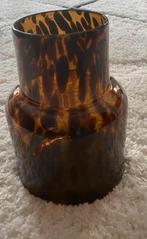 Design Vaas, cheetah bruin, glas, rond, 22cm hoog, nieuw, Overige kleuren, Nieuw, Ophalen of Verzenden, Glas