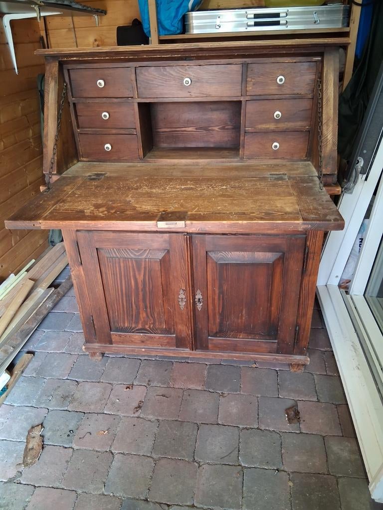 Antieke secretaire met later toegevoegd onderstel, Ophalen, Gebruikt, Antiek