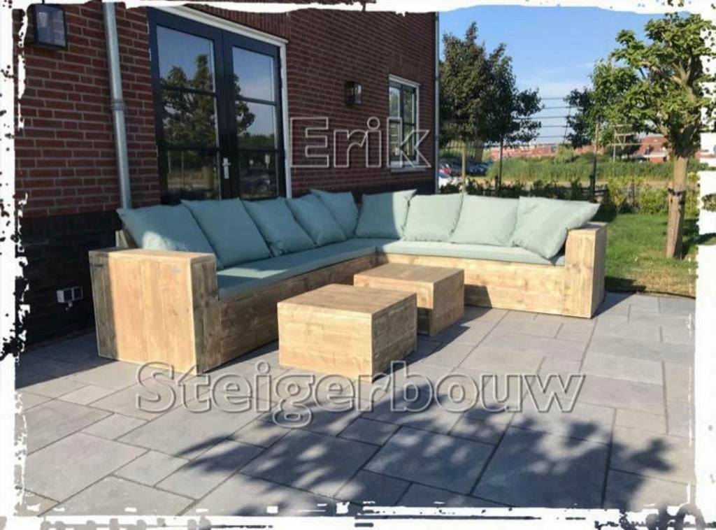 ACTIEDEALS Steigerhout Loungeset Loungebank Hoekbank Tuinset, Tuin en Terras, Tuinsets en Loungesets, Verzenden, Steigerhout, Nieuw