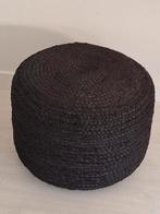 Zwarte ronde jute poef van Label 51, Ophalen, Zo goed als nieuw, 50 tot 75 cm, 50 tot 75 cm