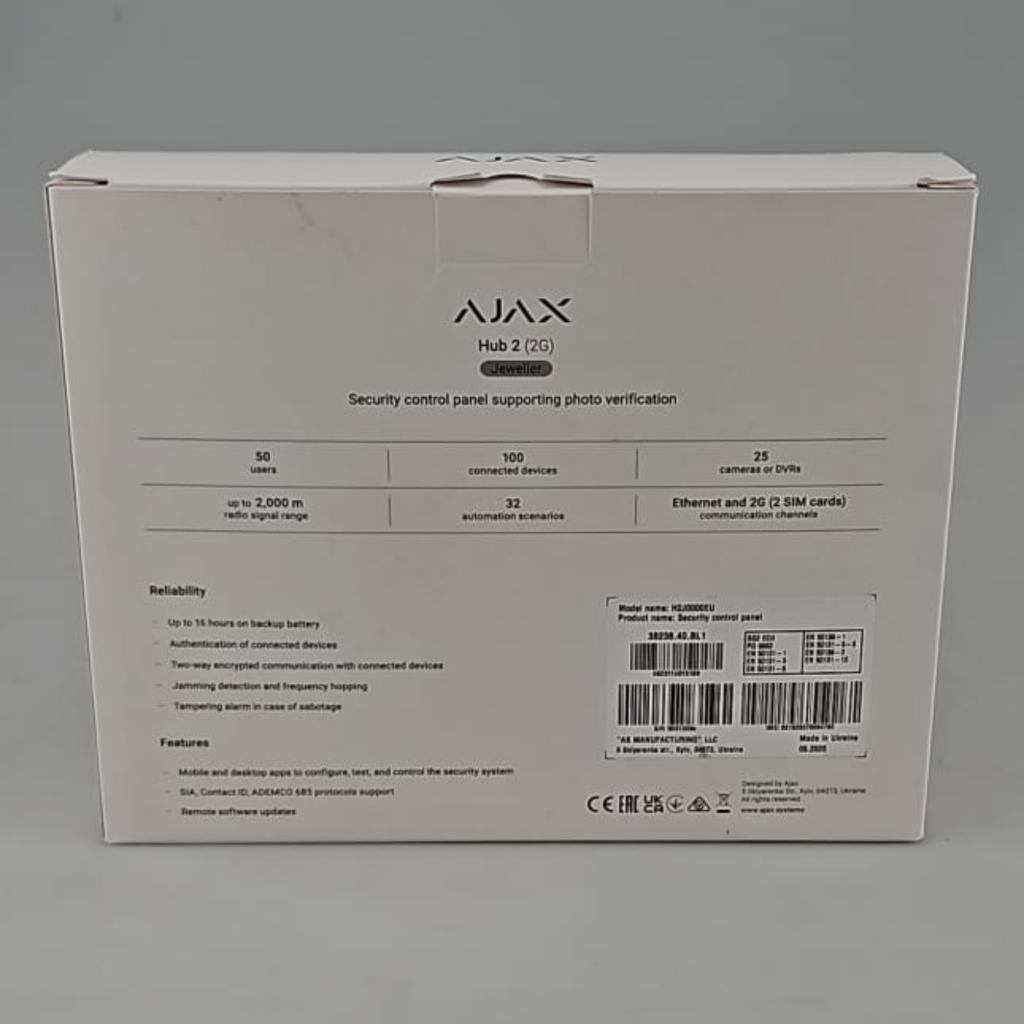 Ajax Hub 2 2G Zwart | Nieuw, Flex Ltd., Nieuw, https://flex.com/contact-us, Nobelstraat 10, 5807 GA Oostrum LB, Limburg, Nederland