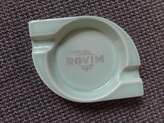 keramiek asbak met het reclame merk ROVIM 13x10x2 cm, Antiek en Kunst, Verzenden