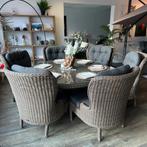 4 Seasons Outdoor (4SO) Luxe Tuinset – Ø170 cm + 6 stoelen, Tuin en Terras, Tuinsets en Loungesets, Verzenden, ., Zo goed als nieuw