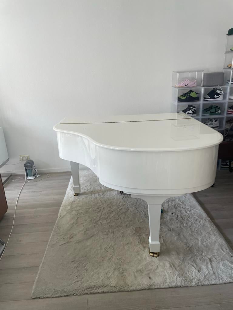 Wendle&Lung baby vleugel, Muziek en Instrumenten, Piano's, Ophalen, Gebruikt, Wit, Hoogglans