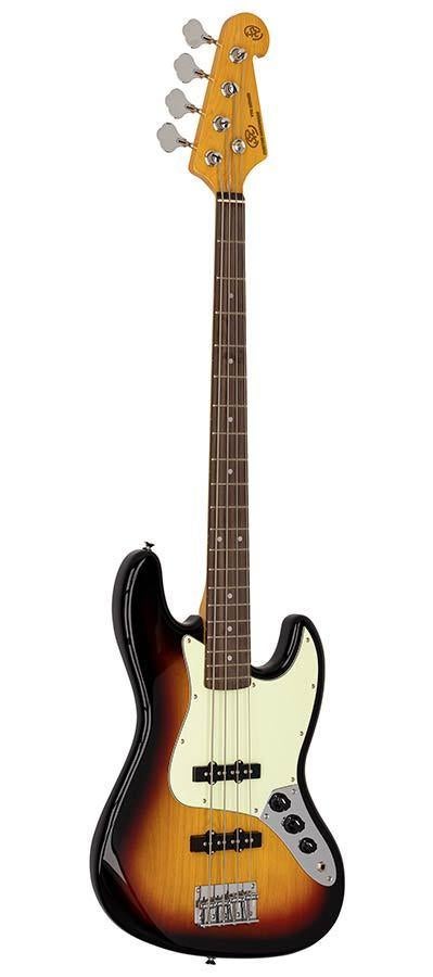 SJB62-3TS SX Retro Series 62 J-style basgitaar sunburst, ., Nieuw, ., .