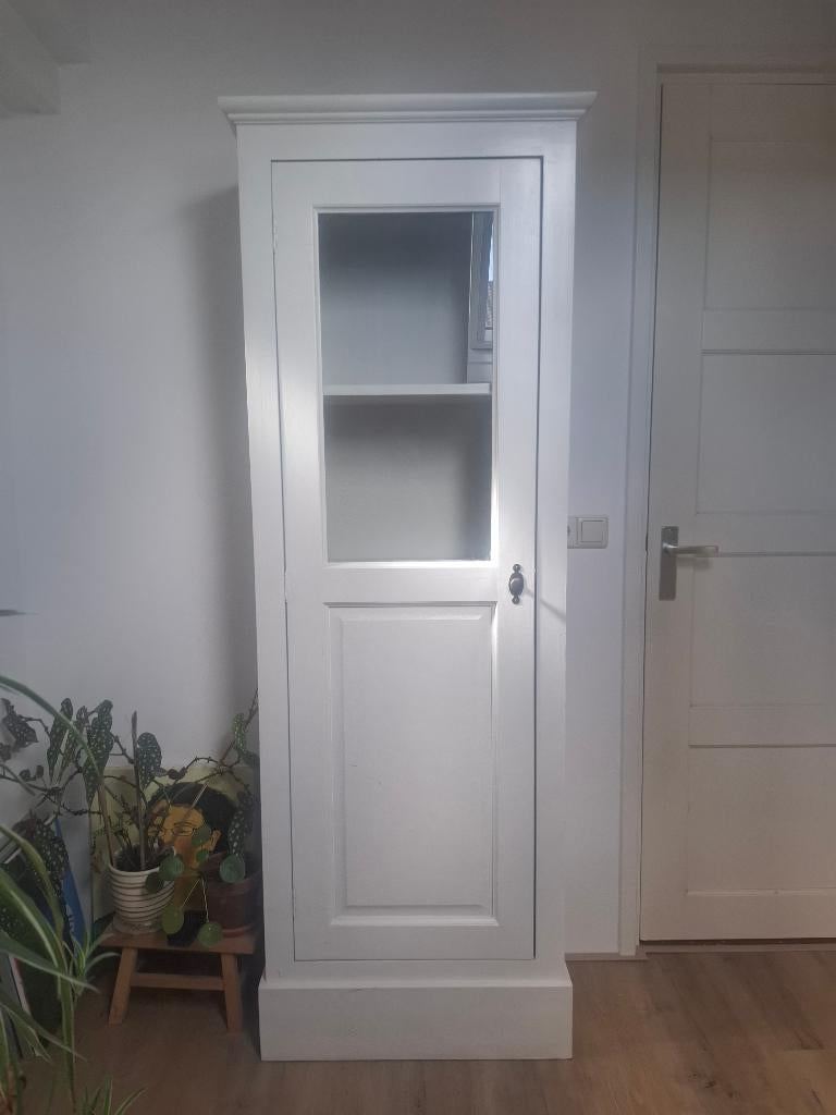 Mooie smalle houten buffetkast - 188x30x62 cm, Huis en Inrichting, Kasten | Buffetkasten, Ophalen, Met deur(en), 200 cm of meer