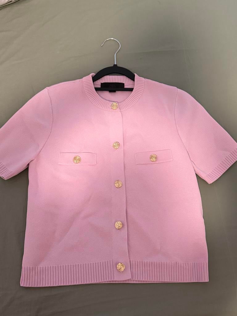 Roze Zara vestje met korte mouwen, Kleding | Dames, Tops, Ophalen, Zo goed als nieuw, Korte mouw, Roze