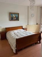 Tweepersoonsbed wortelnoten hout, Ophalen, Gebruikt, Bruin, 210 cm