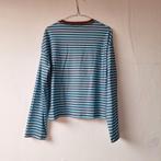 Nieuw: gestreept shirt blauw met bruin 36, Bruin, Nieuw, Ophalen of Verzenden, Maat 36 (S)