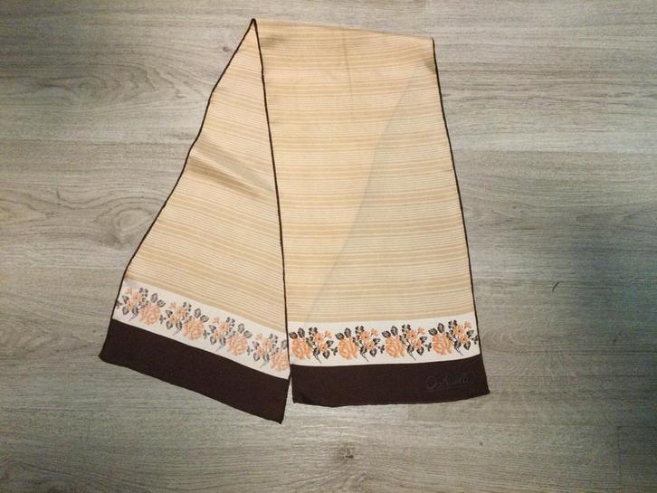 sjaal vintage Ostinelli 26x114 cm Silk 100%, Kleding | Dames, Mutsen, Sjaals en Handschoenen, Zo goed als nieuw, Sjaal, Maat 38/40 (M)