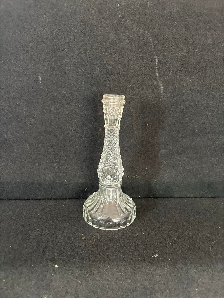 Glazen kandelaar met patroon, Antiek en Kunst, Antiek | Kandelaars, Ophalen of Verzenden, Glas