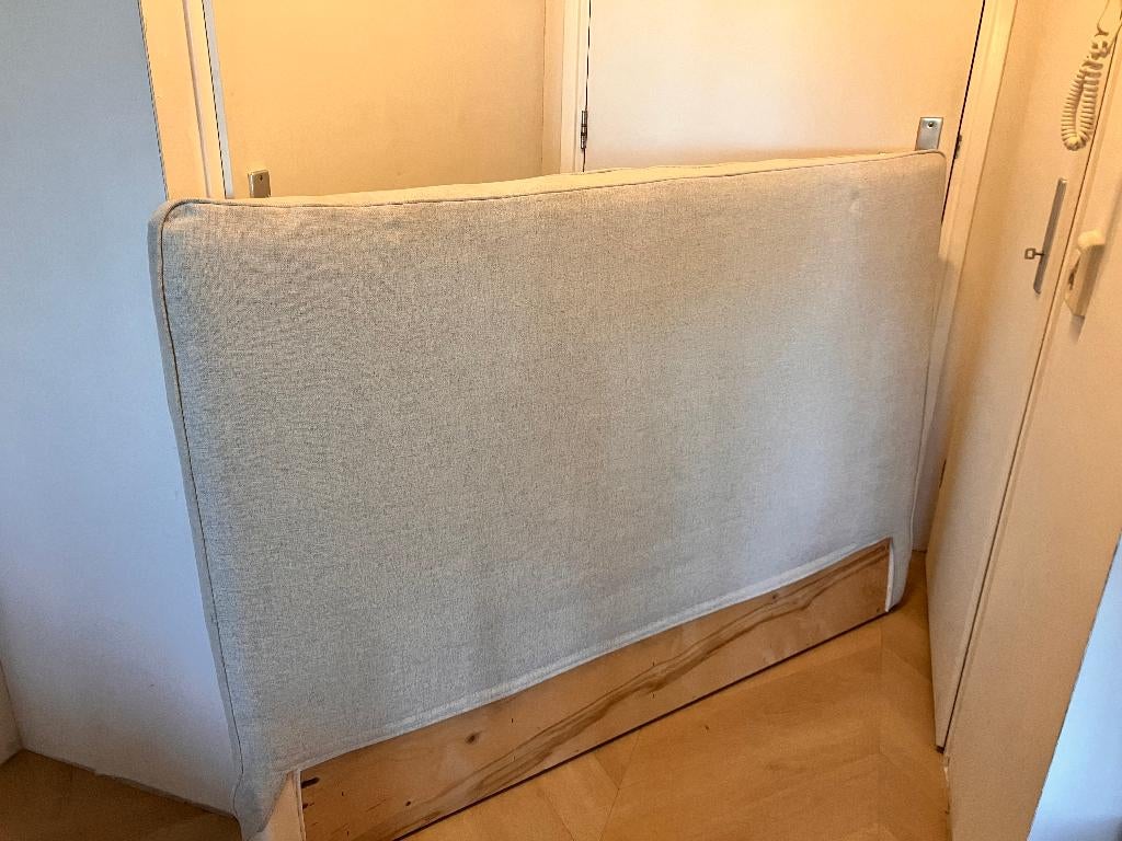DUNVIK hoofeinde grijs 160 cm, Ophalen, Tweepersoons, 190 cm of minder, Zo goed als nieuw
