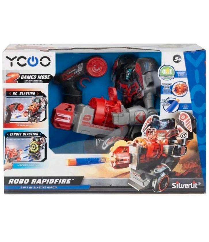 RC Robo Rapidfire - 2-in-1 Schietende Robot, Kinderen en Baby's, Speelgoed | Actiefiguren, Nieuw, Ophalen of Verzenden
