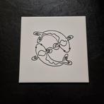 Tegeltje lijntekening lijn tekening koi carp fish karper vis, Ophalen of Verzenden