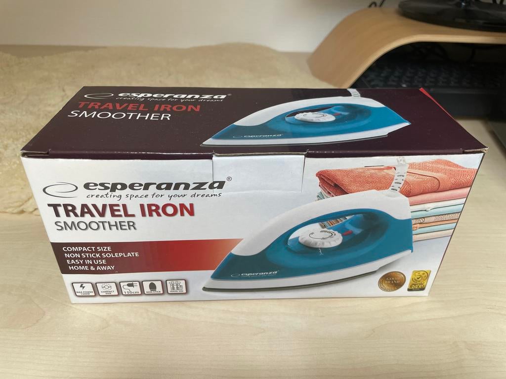 Esperanza Travel Iron Strijkijzer, Ophalen of Verzenden, Nieuw, Strijkijzer met snoer