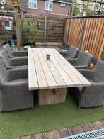 Luxe tuinset – Teakhouten tafel + 6 stoelen (Platinum), Tuin en Terras, Ophalen, Zo goed als nieuw, Teakhout