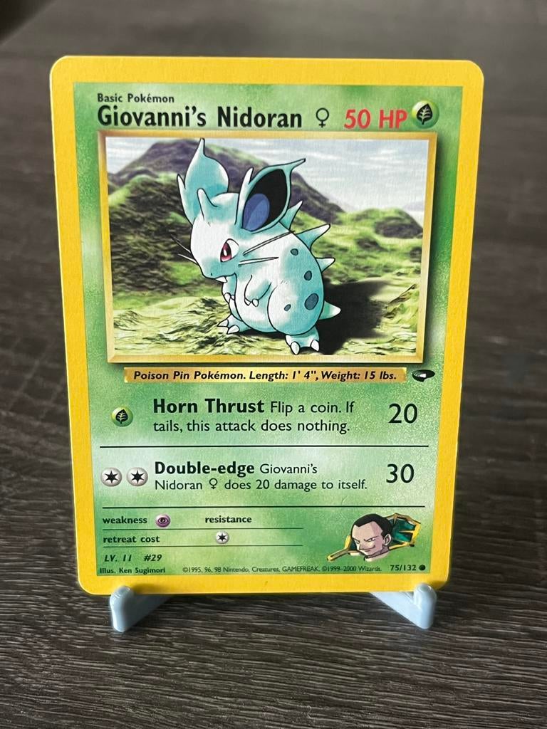 Giovanni's Nidoran (75/132) - Gym Challenge - Good, Ophalen of Verzenden, Gebruikt, Losse kaart