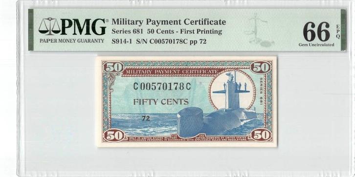 United States of America Military Payment Certificate 50 Ct, Postzegels en Munten, Bankbiljetten | Amerika, Los biljet, Noord-Amerika