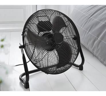 Vloerventilator zwart metaal, verstelbaar 30 cm ZGAN, Witgoed en Apparatuur, Ventilatoren, Zo goed als nieuw, Vloerventilator