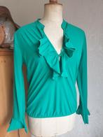 Mooie blouse van Helena Hart ruches groen M, Maat 38/40 (M), Zo goed als nieuw, Groen, Helena Hart