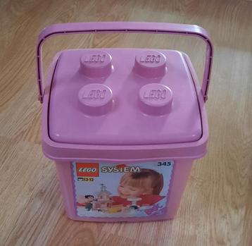 Lego opberg emmer rose met deksel, handvat en hengsel  beschikbaar voor biedingen