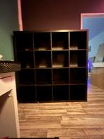 Zwarte Kallax kast Ikea 4x4 met spiegel, Huis en Inrichting, Kasten | Boekenkasten, Met plank(en), Kunststof, Gebruikt, 150 tot 200 cm