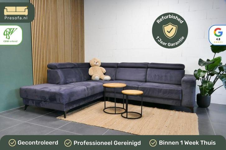 Moderne Hoekbank Verstelbare hoofdsteunen Antraciet, Huis en Inrichting, Banken | Bankstellen, Zo goed als nieuw, Hoekbank, Vierpersoons of meer