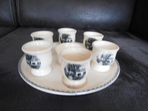 Soc. Ceramique- eierdoppen  Landschap, Antiek en Kunst, Antiek | Servies los, Ophalen of Verzenden