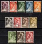 Curaçao nr. 126-137 Koningin Wilhelmina 1936 gestempeld, Ophalen of Verzenden, Gestempeld