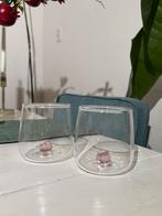 Set van 2 glazen met roze bal, Huis en Inrichting, Woonaccessoires | Vazen, Overige kleuren, Nieuw, Ophalen of Verzenden, Glas