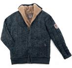 Noors Vest Terratrend, gebreid vest met teddy voering bl/gr, Outdoorsportshop, Terrax, Nieuw, Terrax