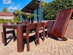 Vintage Eettafel met 6 Stoelen & 2 Salontafels, Ophalen, Gebruikt, Vintage modern design, 4 tot 6 stoelen