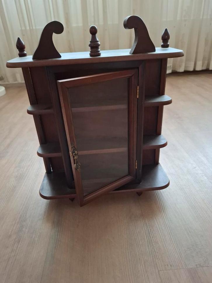 Houten Vitrinekastje - 45x35cm, Huis en Inrichting, Kasten | Buffetkasten, Gebruikt, Minder dan 100 cm, Minder dan 50 cm, 25 tot 50 cm