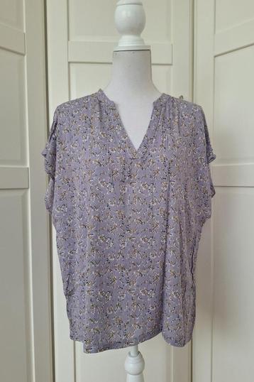 Zusss nieuwe lila paarse bloemetjes blouse top, maat XXL 48 beschikbaar voor biedingen