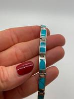 Z870 Prachtige zilveren turkoois armband, Ophalen of Verzenden, X, Met edelsteen, Zilver