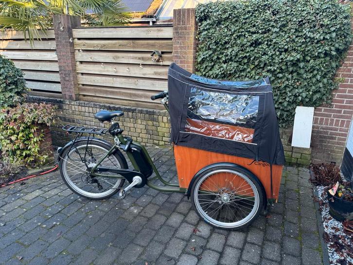 Cangoo Easy Elektrische Bakfiets - Army Naturel, Fietsen en Brommers, Fietsen | Bakfietsen, Gebruikt, Overige merken, 2 kinderen