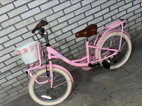 Meisjes fiets roze, Fietsen en Brommers, Fietsen | Meisjes, Zo goed als nieuw, 18 inch, Handrem, Ophalen of Verzenden